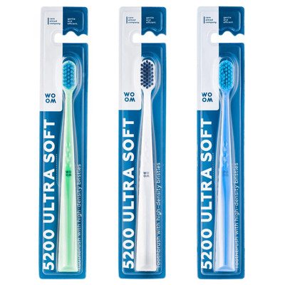 WOOM 5200 ULTRA SOFT, labai minkštas dantų šepetėlis, 1 vnt
