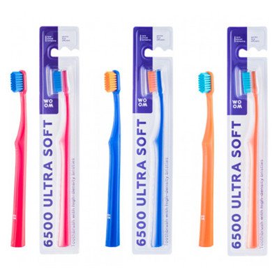 WOOM 6500 ULTRA SOFT, labai minkštas dantų šepetėlis, 1 vnt