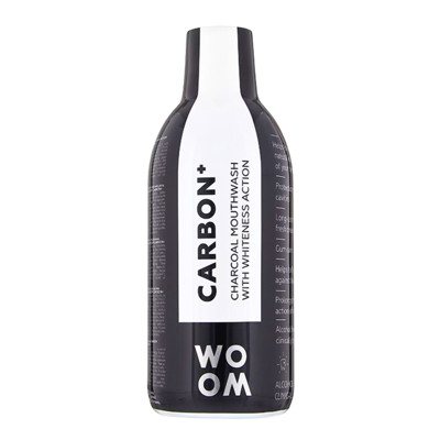 WOOM CARBON+, balinamasis burnos skalavimo skystis su aktyvuota anglimi, 500 ml