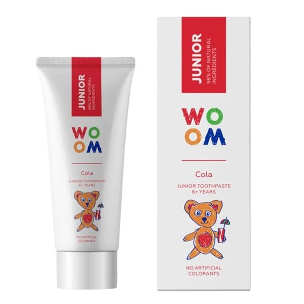 WOOM dantų pasta vaikams JUNIOR COLA, 50 ml