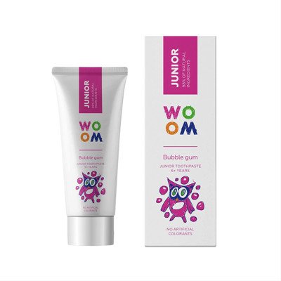 WOOM JUNIOR BUBBLE GUM, dantų pasta vaikams, nuo ., 50 ml, 6 m