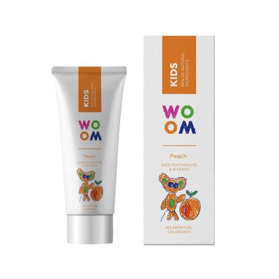 WOOM KIDS PEACH, dantų pasta vaikams, 50 ml