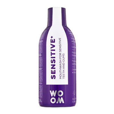 WOOM SENSITIVE+, burnos skalavimo skystis jautriems dantims ir dantenoms, 500 ml