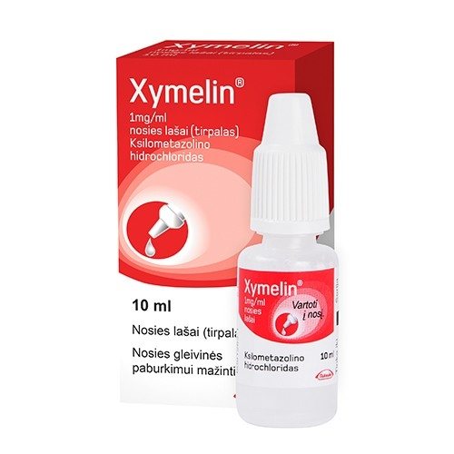 Xymelin 1mg/ml nosies lašai, tirp., 10 ml