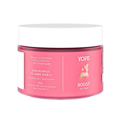 YOPE “BOOST” regeneruojanti kaukė “2in1” pažeistiems plaukams su biokeramidais, ., 250 ml