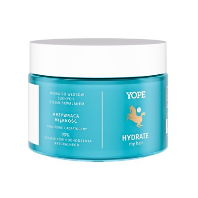 YOPE “HYDRATE” drėkinanti kaukė “3in1” sausai odai su hemiskvalanu, ., 250 ml