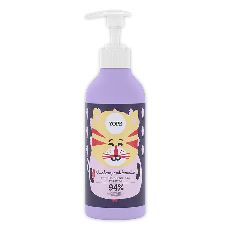 YOPE natūr. dušo želė vaik. Spanguolės/Levanda, Vnt, 400 ml