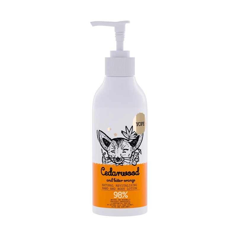 YOPE natūr. kūno losjonas Kedro mediena/Kartusis apelsinas, Vnt, 300 ml