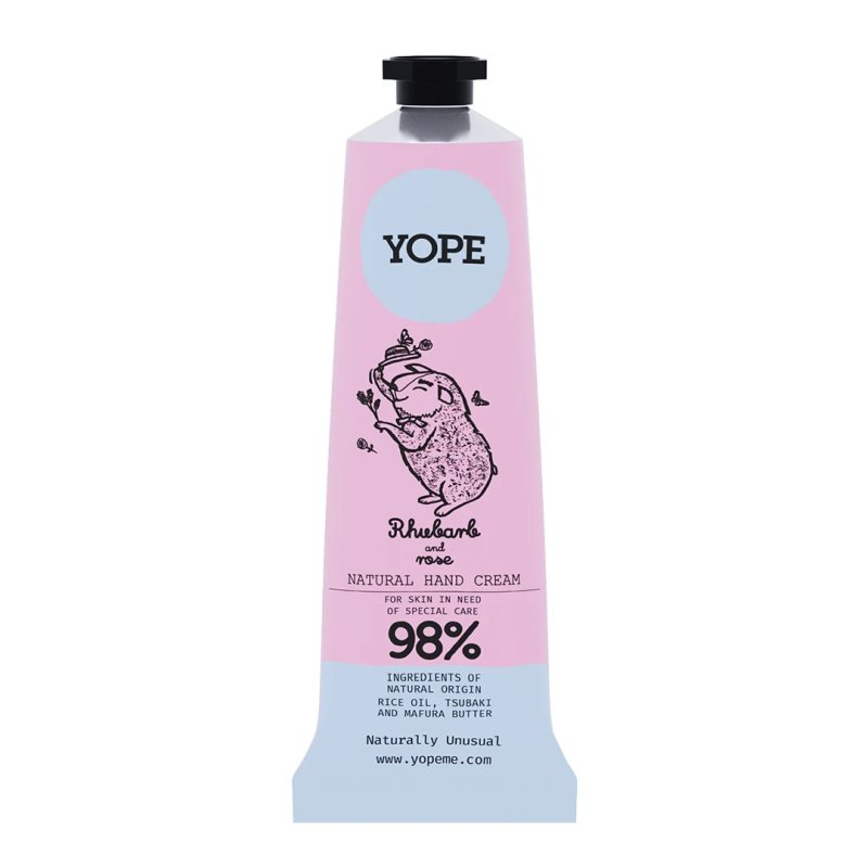 YOPE natūr. rankų kremas Rabarbarai/Rožės, Vnt, 50 ml