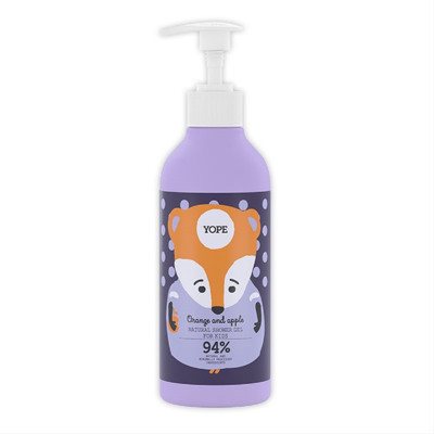 YOPE Natūrali dušo želė vaikams, "Obuolys ir apelsinas", ., 400 ml