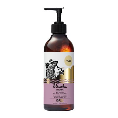 YOPE Natūralus dušo gelis, Slyva ir šafranas, ., 400 ml