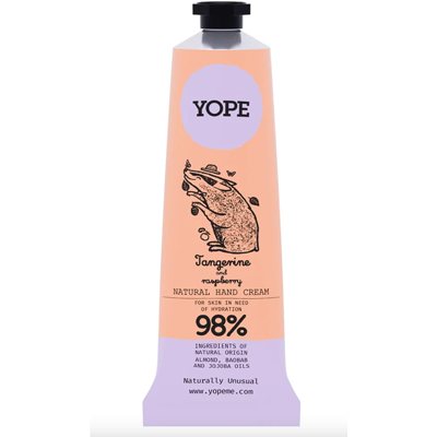 YOPE Natūralus rankų kremas, Mandarinai ir avietės, ., 50 ml