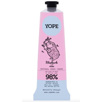 YOPE Natūralus rankų kremas, Rabarbarai ir rožės, ., 50 ml