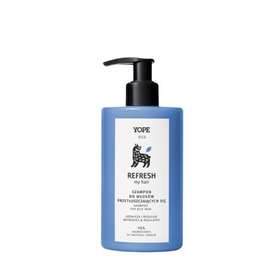 YOPE “REFRESH MY HAIR” Šampūnas vyrams riebiai ir pleiskanojančiai galvos odai, ., 300 ml