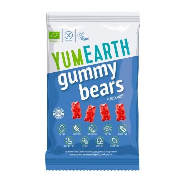 YUMEARTH guminukai MEŠKIUKAI, granatų skonio, 50 g