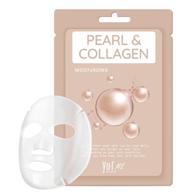 Yu.R Skin Solution Me Lakštinė veido kaukė su perlais ir kolagenu 1vnt, 25 g