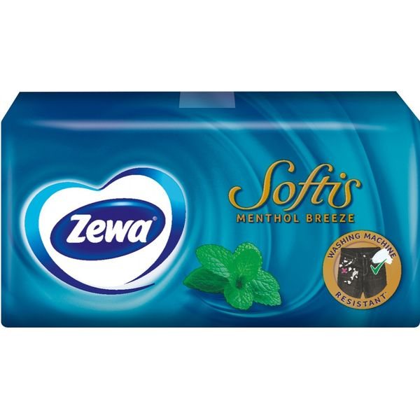 ZEWA vienkartinės nosinės SOFTIS MENTHOL, 1 pak.