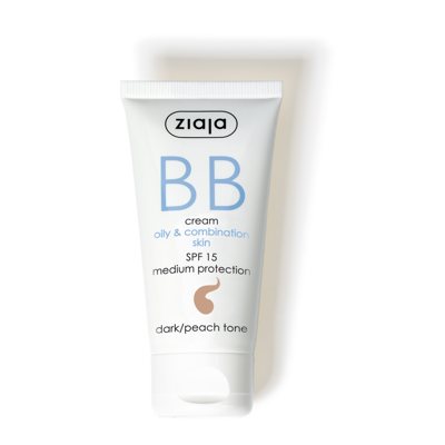 Ziaja BB kremas riebiai ir mišriai odai tamsaus atspalvio . SPF 15 50 ml, 50 ml