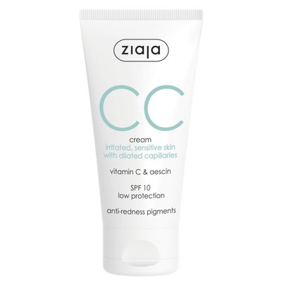 Ziaja CC kremas sudirgusiai ir jautriai odai, SPF10, ., 50 ml