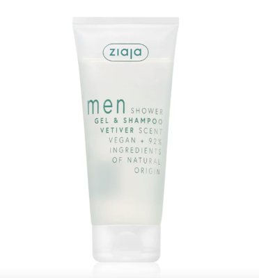 Ziaja MEN Vetiver dušo želė ir šampūnas „du viename“ vyrams, 200 ml