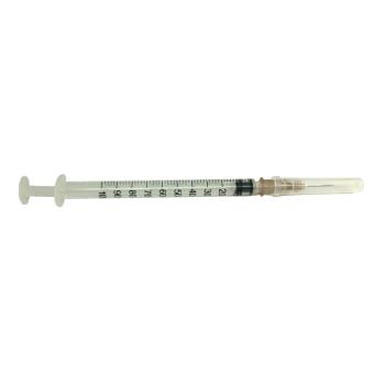 ZIBO vienkartinis 3 dalių insulininis švirkštas, su adata, 1 ml, 1 vnt., 1 vnt., 26 g
