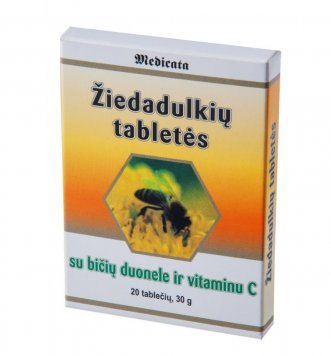 ŽIEDADULKIŲ su bičių duonele ir vitaminu C tabletės N20