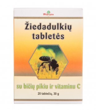 ŽIEDADULKIŲ su bičių pikiu ir vitaminu C tabletės N20