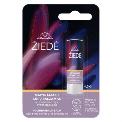 ŽIEDĖ, maitinamasis lūpų balzamas su sviestmedžių ir avokadų aliejais, 4.5 g