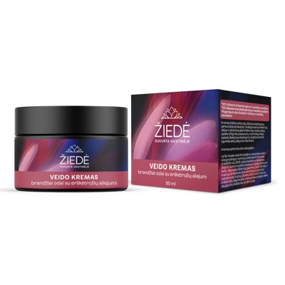 ŽIEDĖ, veido kremas brandžiai odai su erškėtrožių aliejumi, 50 ml