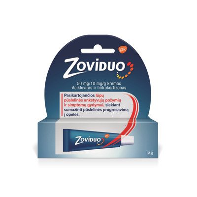 ZOVIDUO, 50 mg/10 mg/g, kremas, 2 g