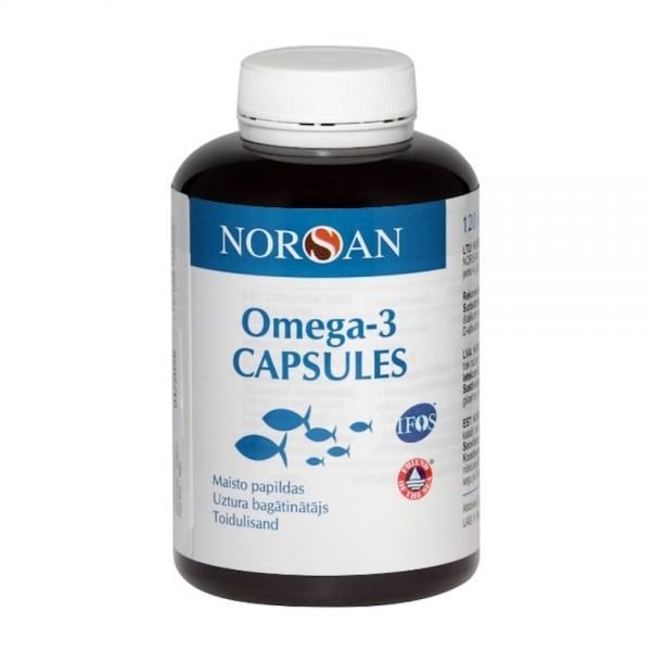 Žuvų taukai NORSAN OMEGA-3, 120 kaps.