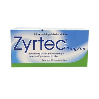 Zyrtec, 1mg/ml, ir matavimo šaukštas, Geriamasis tirpalas, N1, 75 ml